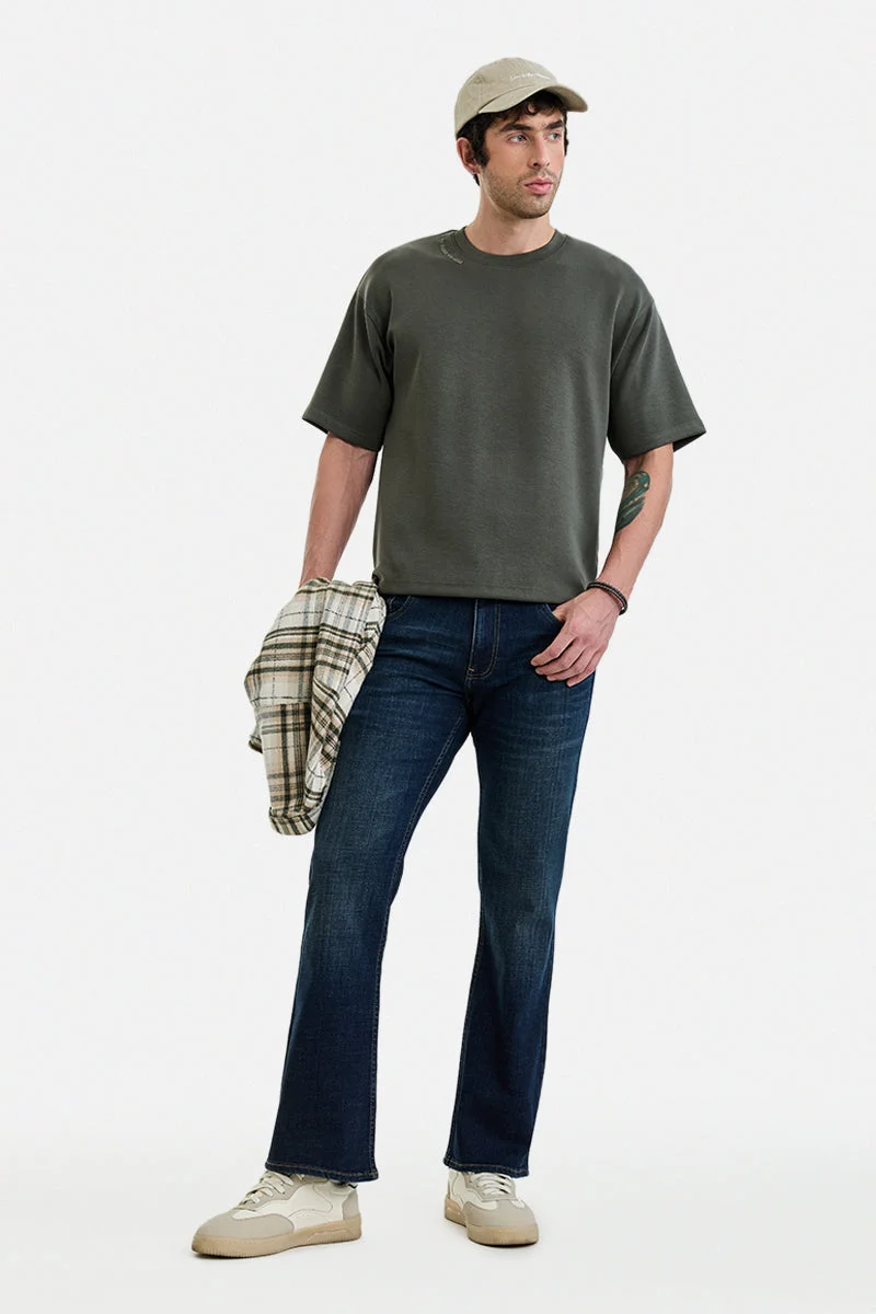 SNITCH blue Bootcut Stretch Washed Jeans for Men | Best Price UAE